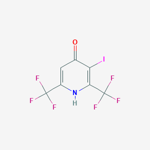 molecular formula C7H2F6INO B6351424 3-Iodo-2,6-bis(trifluoromethyl)pyridin-4-ol, 97% CAS No. 1408279-10-6