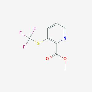 molecular formula C8H6F3NO2S B6351428 3-(Trifluoromethylthio)-2-pyridinecarboxylic acid methyl ester, 97% CAS No. 1204234-40-1