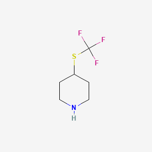 molecular formula C6H10F3NS B6351521 4-(Trifluoromethylthio)piperidine, 98% CAS No. 1274904-37-8