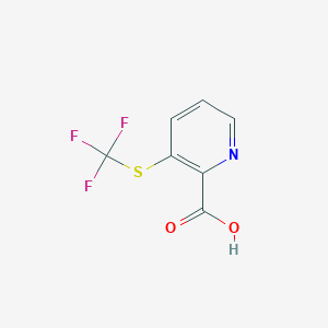molecular formula C7H4F3NO2S B6351543 3-(Trifluoromethylthio)-2-pyridinecarboxylic acid, 97% CAS No. 1204234-50-3