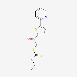 molecular formula C14H13NO2S3 B6351551 Dithiocarbonic acid O-ethyl ester S-[2-oxo-2-(5-pyridin-2-yl-thiophen-2-yl)-ethyl] ester CAS No. 1794656-76-0
