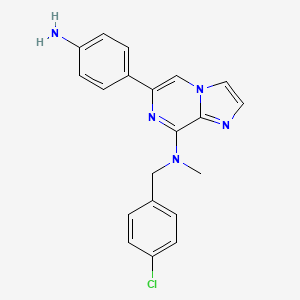 molecular formula C20H18ClN5 B6351560 [6-(4-Amino-phenyl)-imidazo[1,2-a]pyrazin-8-yl]-(4-chloro-benzyl)-methyl-amine CAS No. 1446487-74-6