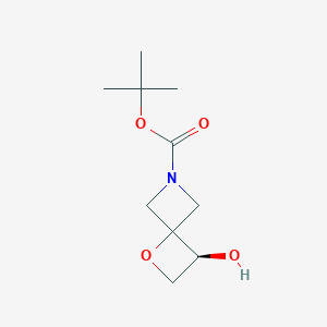 molecular formula C10H17NO4 B6351584 tert-Butyl (3S)-3-hydroxy-1-oxa-6-azaspiro[3.3]heptane-6-carboxylate CAS No. 2306252-24-2