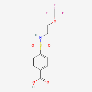 molecular formula C10H10F3NO5S B6351615 4-Carboxy-N-[2-(trifluoromethoxy)ethyl]benzenesulfonamide, 97% CAS No. 1301739-37-6