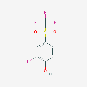 molecular formula C7H4F4O3S B6351631 2-Fluoro-4-(trifluoromethylsulfonyl)phenol, 98% CAS No. 1274892-06-6