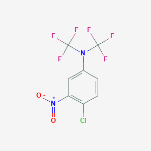 molecular formula C8H3ClF6N2O2 B6351635 4-Chloro-3-nitro-N,N-bis(trifluoromethyl)aniline, 90% CAS No. 10218-93-6