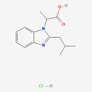molecular formula C14H19ClN2O2 B6351715 2-(2-Isobutyl-1H-benzimidazol-1-yl)propanoic acid hydrochloride;  95% CAS No. 1609395-87-0
