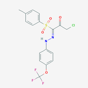 4-Aza-1-chloro-3-((4-methylphenyl)sulfonyl)-4-((4-(trifluoromethoxy)phenyl)amino)but-3-en-2-one