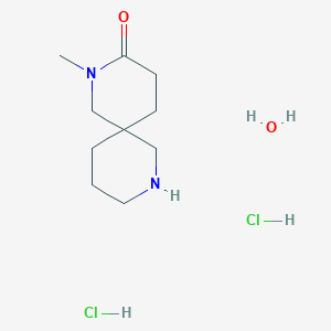 molecular formula C10H22Cl2N2O2 B6351792 2-Methyl-2,8-diazaspiro[5.5]undecan-3-one dihydrochloride hydrate;  95% CAS No. 2368828-44-6