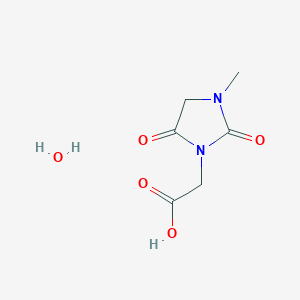 molecular formula C6H10N2O5 B6351799 (3-Methyl-2,5-dioxo-1-imidazolidinyl)acetic acid hydrate;  95% CAS No. 1609406-93-0