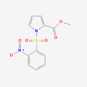 molecular formula C12H10N2O6S B063518 1H-Pyrrole-2-carboxylic acid, 1-((2-nitrophenyl)sulfonyl)-, methyl ester CAS No. 173908-10-6