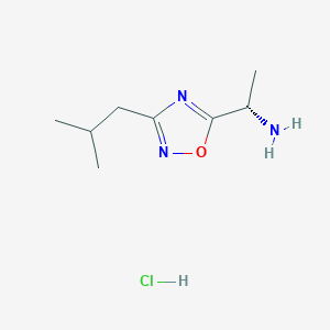 molecular formula C8H16ClN3O B6351816 (1S)-1-(3-Isobutyl-1,2,4-oxadiazol-5-yl)ethanamine hydrochloride;  95% CAS No. 1609388-35-3