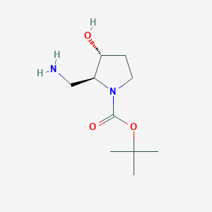 molecular formula C10H20N2O3 B6351832 tert-Butyl (2S,3R)-2-(aminomethyl)-3-hydroxy-pyrrolidine-1-carboxylate CAS No. 2306249-11-4