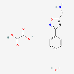 molecular formula C12H14N2O6 B6351851 [(3-Phenyl-5-isoxazolyl)methyl]amine oxalate hydrate CAS No. 2368828-63-9