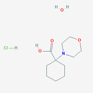 molecular formula C11H22ClNO4 B6351873 1-(4-Morpholinyl)cyclohexanecarboxylic acid hydrochloride hydrate;  95% CAS No. 2368829-08-5