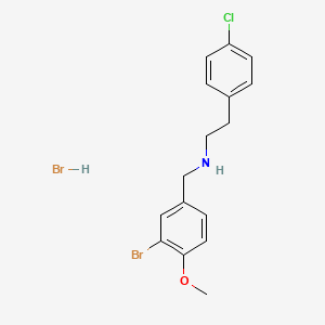molecular formula C16H18Br2ClNO B6351910 N-(3-Bromo-4-methoxybenzyl)-2-(4-chlorophenyl)ethanamine hydrobromide;  95% CAS No. 1609403-93-1