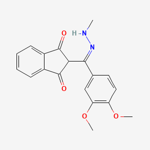 2-(2-Aza-1-(3,4-dimethoxyphenyl)-2-(methylamino)vinyl)indane-1,3-dione