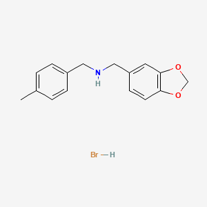 molecular formula C16H18BrNO2 B6351965 (1,3-Benzodioxol-5-ylmethyl)(4-methylbenzyl)amine hydrobromide;  95% CAS No. 1609407-39-7