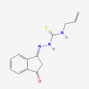 molecular formula C13H13N3OS B6351992 3-(Aza(((prop-2-enylamino)thioxomethyl)amino)methylene)indan-1-one CAS No. 454446-50-5