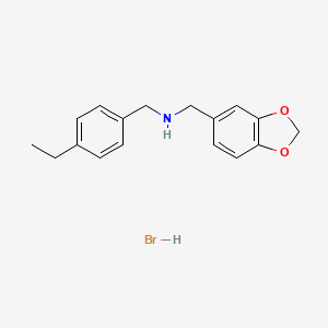 molecular formula C17H20BrNO2 B6352127 (1,3-Benzodioxol-5-ylmethyl)(4-ethylbenzyl)amine hydrobromide CAS No. 1609400-82-9