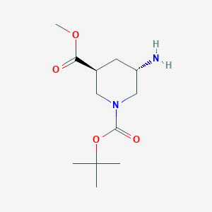 molecular formula C12H22N2O4 B6352135 1-tert-Butyl 3-methyl trans-5-aminopiperidine-1,3-dicarboxylate CAS No. 1208359-58-3