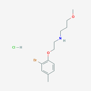 molecular formula C13H21BrClNO2 B6352142 N-[2-(2-Bromo-4-methylphenoxy)ethyl]-3-methoxy-1-propanamine hydrochloride;  95% CAS No. 1609406-31-6