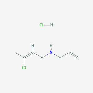 molecular formula C7H13Cl2N B6352146 (2Z)-N-Allyl-3-chloro-2-buten-1-amine hydrochloride;  95% CAS No. 436099-57-9
