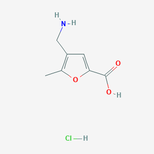 molecular formula C7H10ClNO3 B6352151 4-(Aminomethyl)-5-methyl-2-furoic acid hydrochloride;  95% CAS No. 944467-86-1