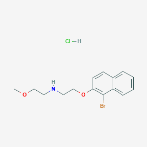 molecular formula C15H19BrClNO2 B6352158 {2-[(1-Bromo-2-naphthyl)oxy]ethyl}(2-methoxyethyl)amine hydrochloride;  95% CAS No. 1609401-05-9