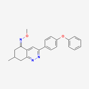molecular formula C22H21N3O2 B6352204 1-(5-(Azamethoxymethylene)-7-methyl(6,7,8-trihydrocinnolin-3-yl))-4-phenoxybenzene CAS No. 1024823-12-8