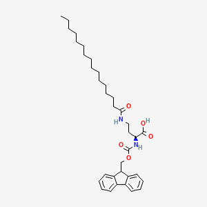 molecular formula C35H50N2O5 B6352206 N-alpha-(9-Fluorenylmethyloxycarbonyl)-N-beta-palmitoyl-L-2,4-diaminobutyric acid (Fmoc-L-Dab(Palm)-OH) CAS No. 1858224-29-9