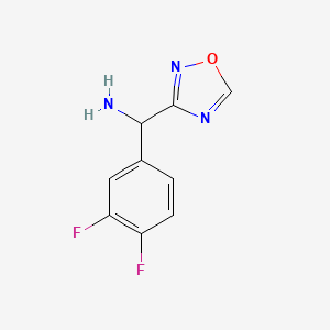 molecular formula C9H7F2N3O B6352275 [(3,4-Difluorophenyl)(1,2,4-oxadiazol-3-yl)methyl]amine hydrochloride CAS No. 1155532-84-5