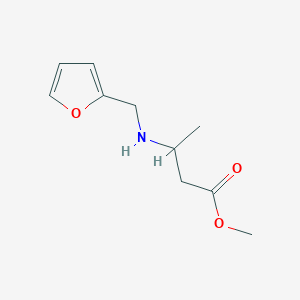 molecular formula C10H15NO3 B6352352 Methyl 3-[(furan-2-ylmethyl)amino]butanoate CAS No. 1155159-73-1