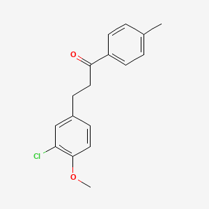 molecular formula C17H17ClO2 B6352362 3-(3-氯-4-甲氧基-苯基)-1-对甲苯基-丙-1-酮 CAS No. 1385696-26-3