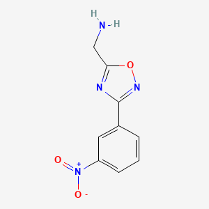 molecular formula C9H8N4O3 B6352414 [3-(3-Nitrophenyl)-1,2,4-oxadiazol-5-yl]methanamine CAS No. 90886-85-4