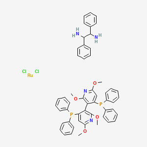 DiCl[(S)-(-)-2,2',6,6'-tetraMeO-4,4'-bis(diphenylphosphino)-3,3'-bipyr][(1S,2S)-(-)-1,2-diphenylethylenediamine]Ru(II);  95%