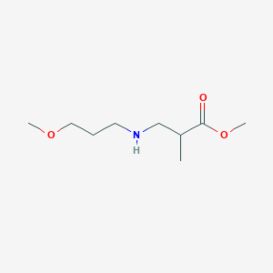 molecular formula C9H19NO3 B6352550 Methyl 3-[(3-methoxypropyl)amino]-2-methylpropanoate CAS No. 1154286-71-1