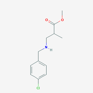 molecular formula C12H16ClNO2 B6352579 Methyl 3-{[(4-chlorophenyl)methyl]amino}-2-methylpropanoate CAS No. 1154286-85-7
