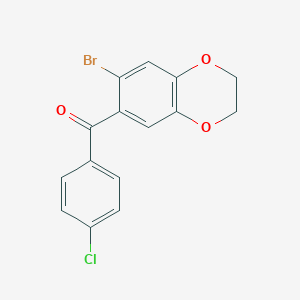 molecular formula C15H10BrClO3 B063526 (7-Bromo-2,3-Dihydro-1,4-Benzodioxin-6-Yl)(4-Chlorophenyl)Methanone CAS No. 175136-39-7