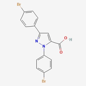 molecular formula C16H10Br2N2O2 B6352634 1,3-Bis(4-bromophenyl)-1H-pyrazole-5-carboxylic acid CAS No. 618102-63-9