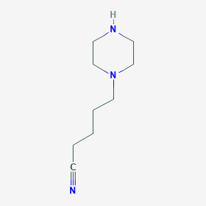 molecular formula C9H17N3 B6352732 5-(Piperazin-1-yl)pentanenitrile;  95% CAS No. 20548-35-0
