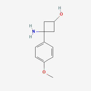 molecular formula C11H15NO2 B6352738 3-氨基-3-(4-甲氧基苯基)环丁烷-1-醇 CAS No. 1353636-82-4