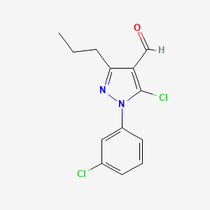 molecular formula C13H12Cl2N2O B6352769 5-Chloro-1-(3-chlorophenyl)-3-propyl-1H-pyrazole-4-carbaldehyde CAS No. 1152960-82-1