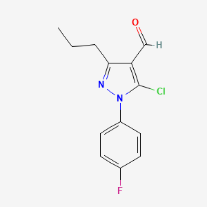 molecular formula C13H12ClFN2O B6352772 5-Chloro-1-(4-fluorophenyl)-3-propyl-1H-pyrazole-4-carbaldehyde CAS No. 1152977-66-6