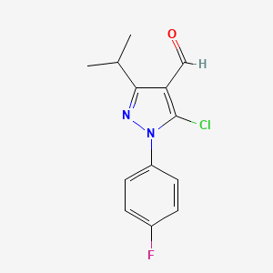 molecular formula C13H12ClFN2O B6352777 5-氯-1-(4-氟苯基)-3-(丙-2-基)-1H-吡唑-4-甲醛 CAS No. 1152960-71-8