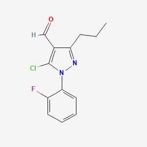 molecular formula C13H12ClFN2O B6352785 5-Chloro-1-(2-fluorophenyl)-3-propyl-1H-pyrazole-4-carbaldehyde CAS No. 1152977-25-7