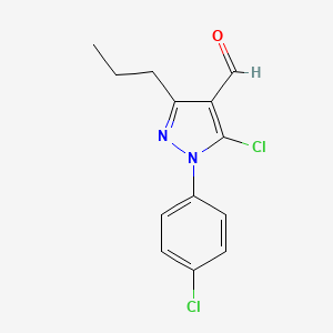 molecular formula C13H12Cl2N2O B6352787 5-氯-1-(4-氯苯基)-3-丙基-1H-吡唑-4-甲醛 CAS No. 1152959-94-8