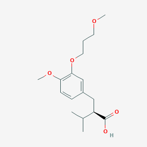 molecular formula C17H26O5 B063528 (2R)-2-[[4-methoxy-3-(3-methoxypropoxy)phenyl]methyl]-3-methylbutanoic acid CAS No. 172900-71-9