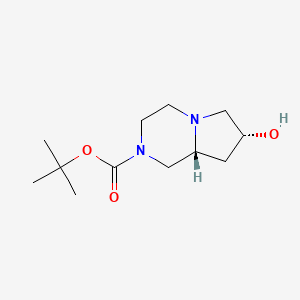 molecular formula C12H22N2O3 B6352803 tert-Butyl (7R,8aR)-7-hydroxy-octahydropyrrolo[1,2-a]piperazine-2-carboxylate CAS No. 2165768-48-7