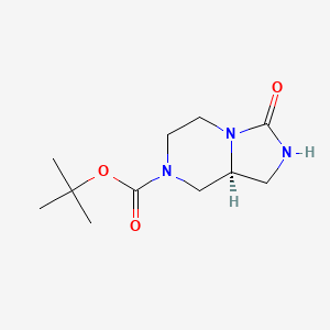 molecular formula C11H19N3O3 B6352808 tert-Butyl (8aS)-3-oxo-octahydroimidazolidino[1,5-a]piperazine-7-carboxylate CAS No. 1808248-64-7